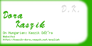 dora kaszik business card